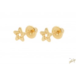 Topos  estrella cinco puntas entrelazadas en oro amarillo de 18 kt.