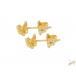 Aretes 3 pequeñas gotas en oro blanco y amarillo de 18 Kts.